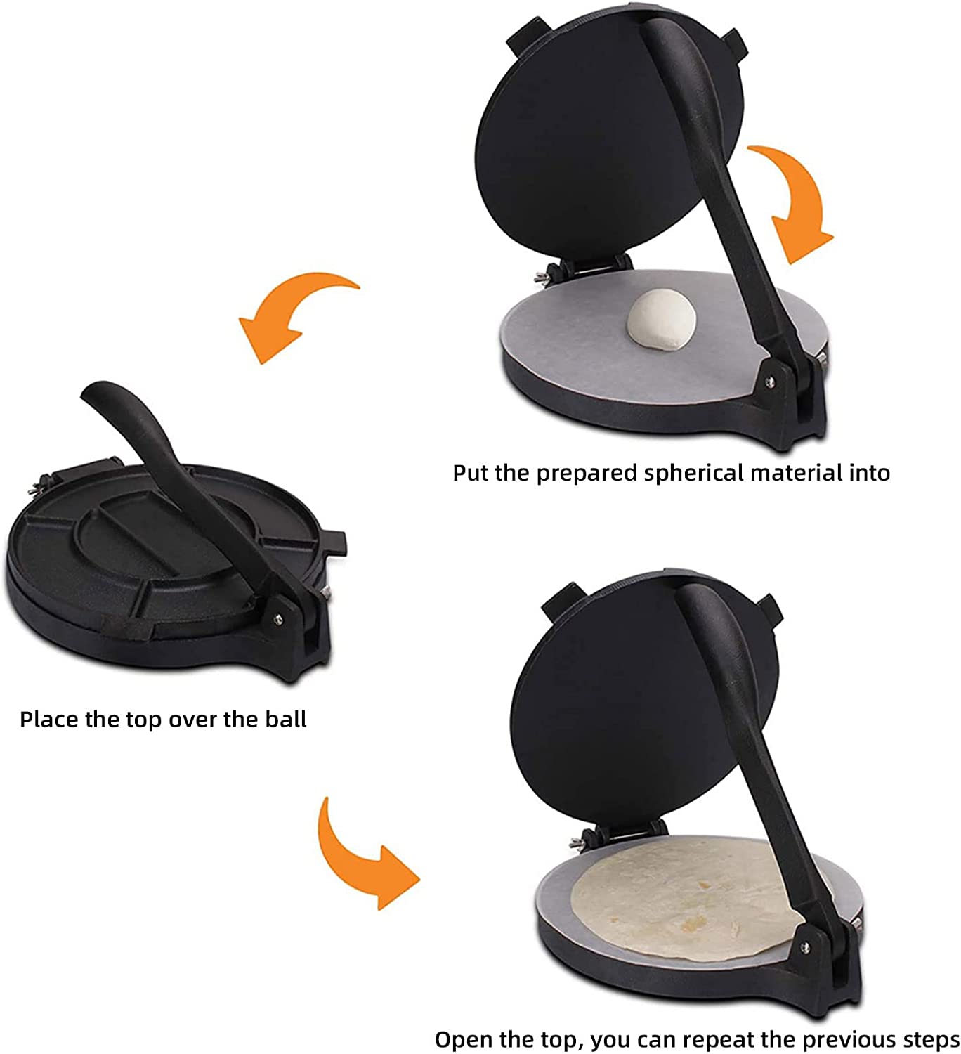 20cm Cast Iron Heavy Duty Tortilla Press