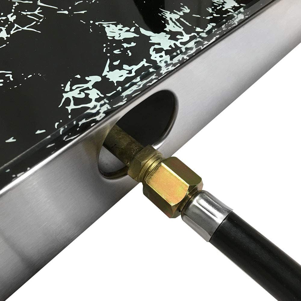 Propane Gas Double Burner Stove Marble Print Tempered Glass