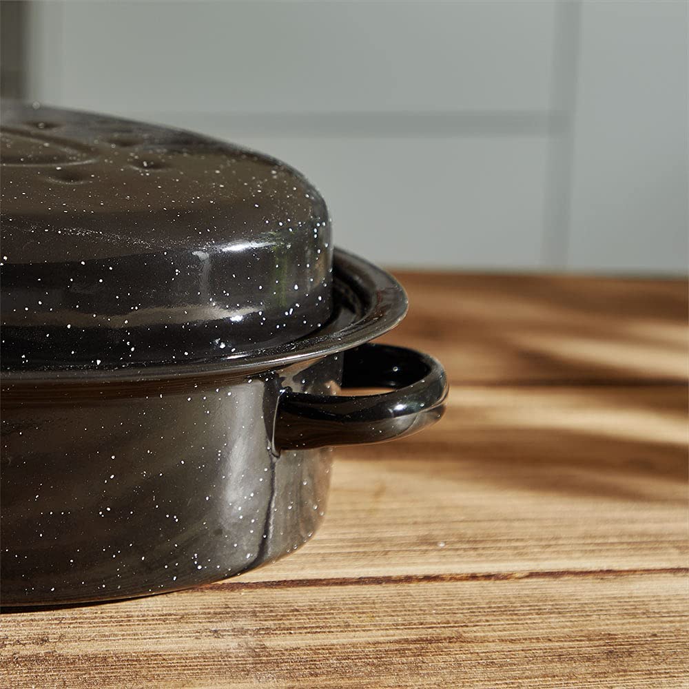 Black Enamel Turkey Roaster