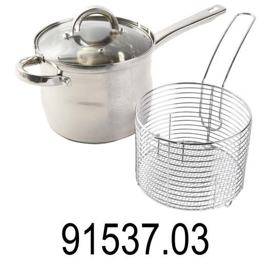 4 PC Stainless Steel Deep Fryer With Basket