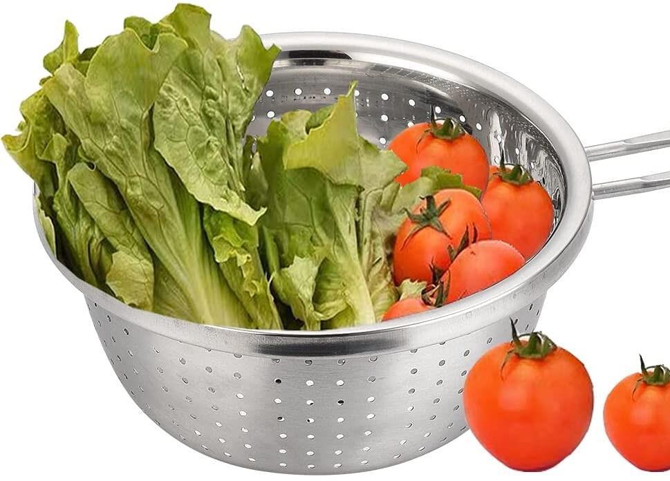 22cm Stainless Steel Colander with Long Handle