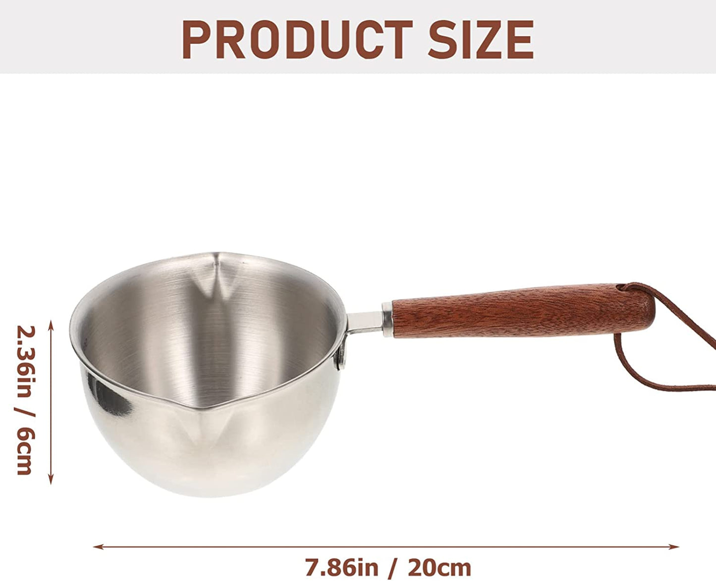 220ml Stainless Steel Small Sauce Pot with Dual Pour Spout