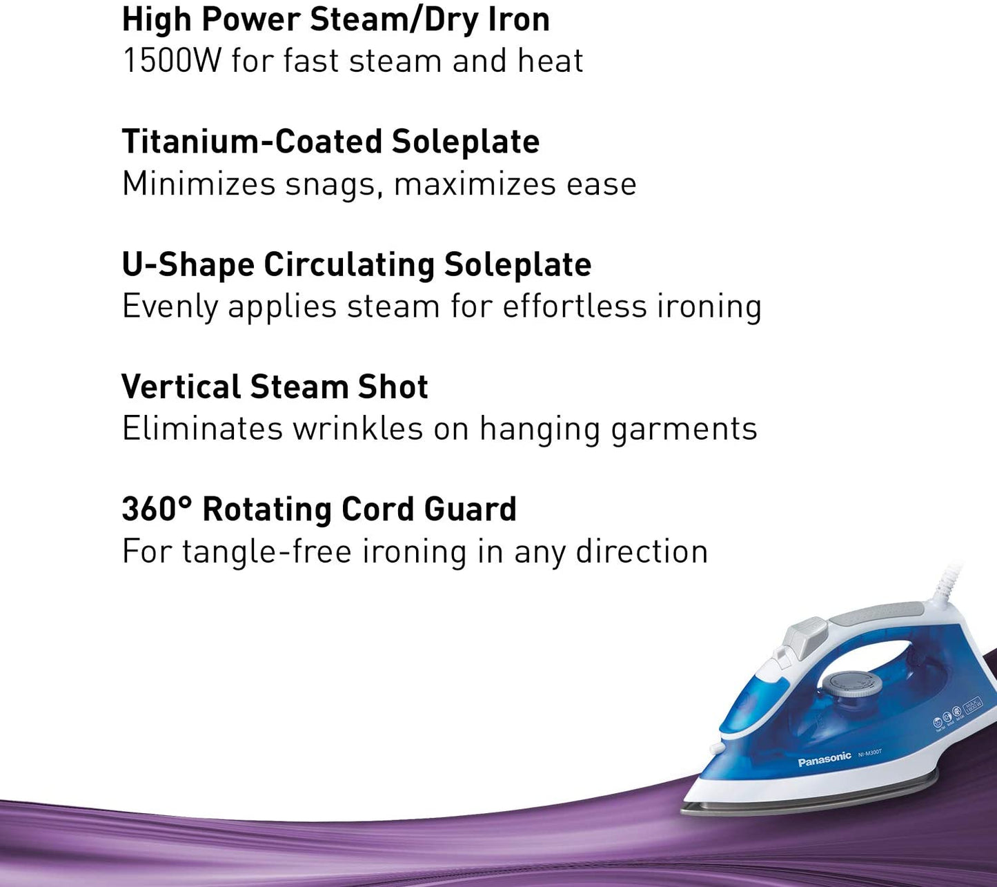 Panasonic 1500W Advanced Titanium Ultra Light Steam Iron