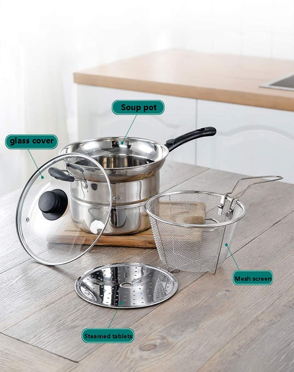 3 in 1 Stainless Steel Multiuse Deep Fryer