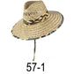 Army Style Straw Hat / Sun Hat / Wide Brim Summer Lifeguard / Beach Outdoor Travel Hat