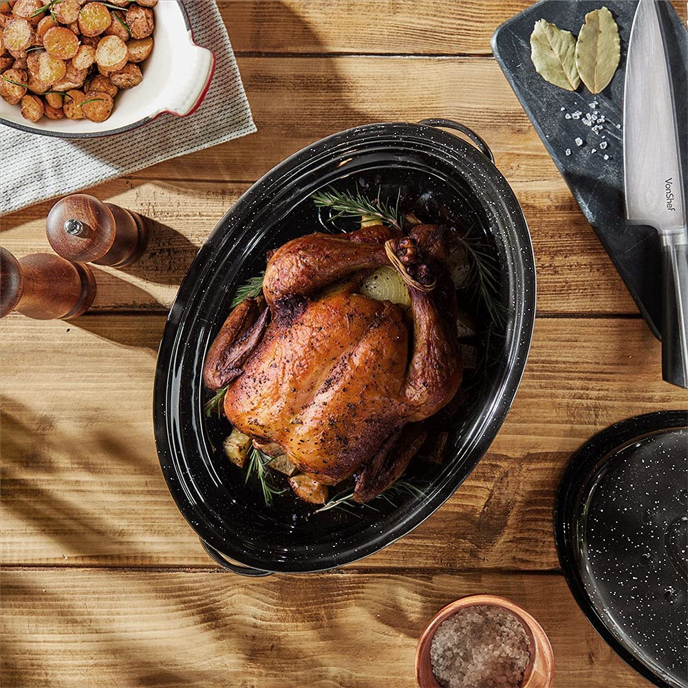 Black Enamel Turkey Roaster