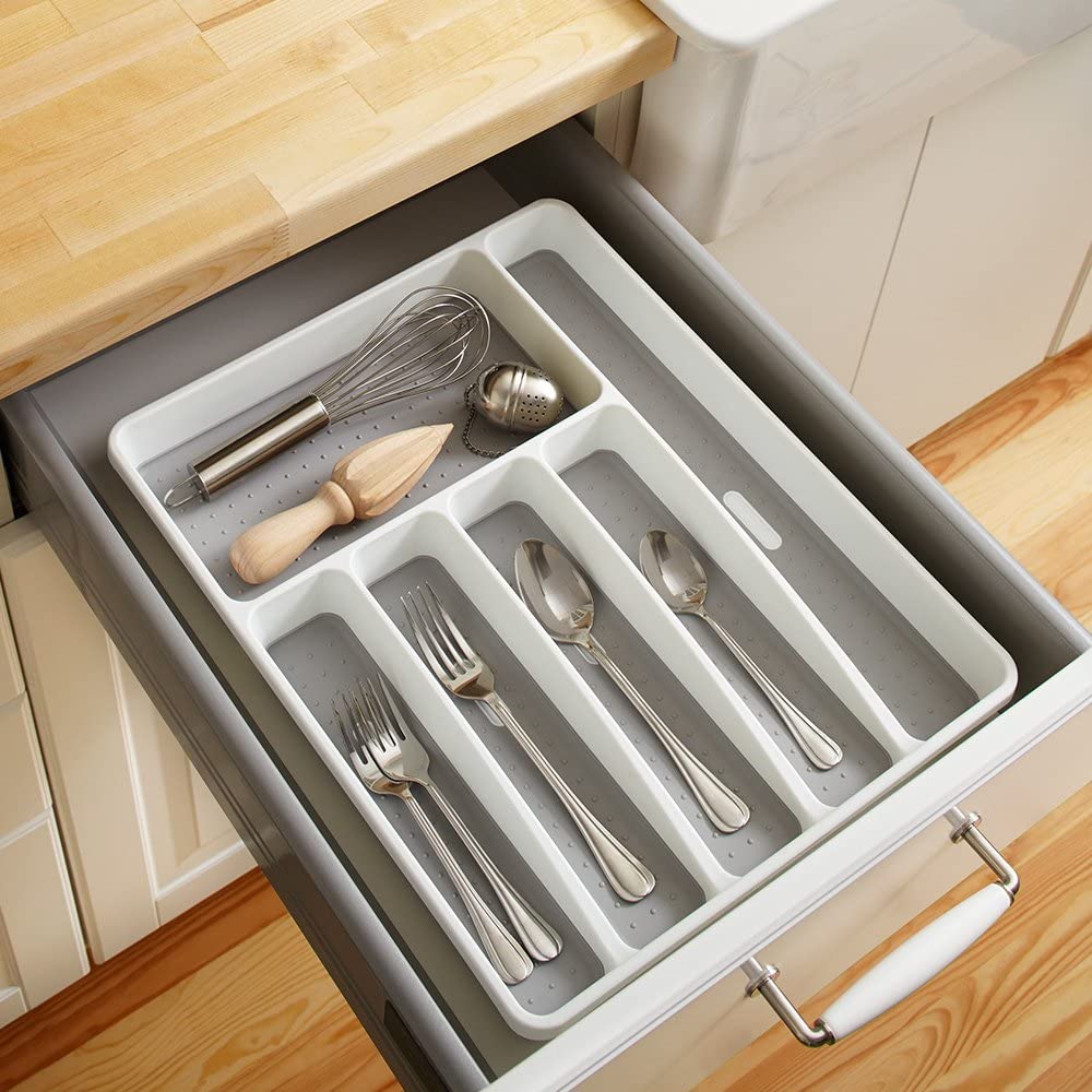 Cutlery Tray Organizer With Soft Grip Liner
