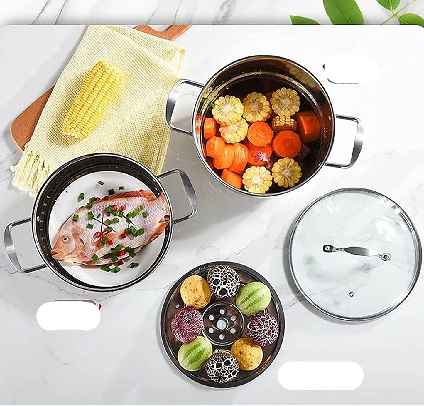 4 PC 26cm Super Double Capsulated Bottom Steamer