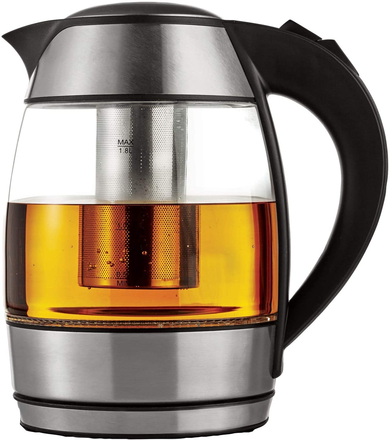 60oz / 1.8L Brentwood Electric Glass Kettle with Tea Infuser