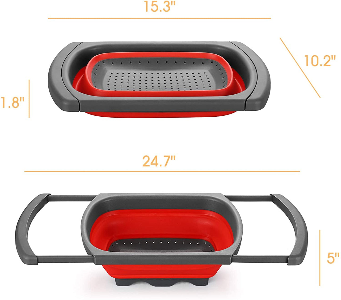 Red Collapsible Silicone Colander