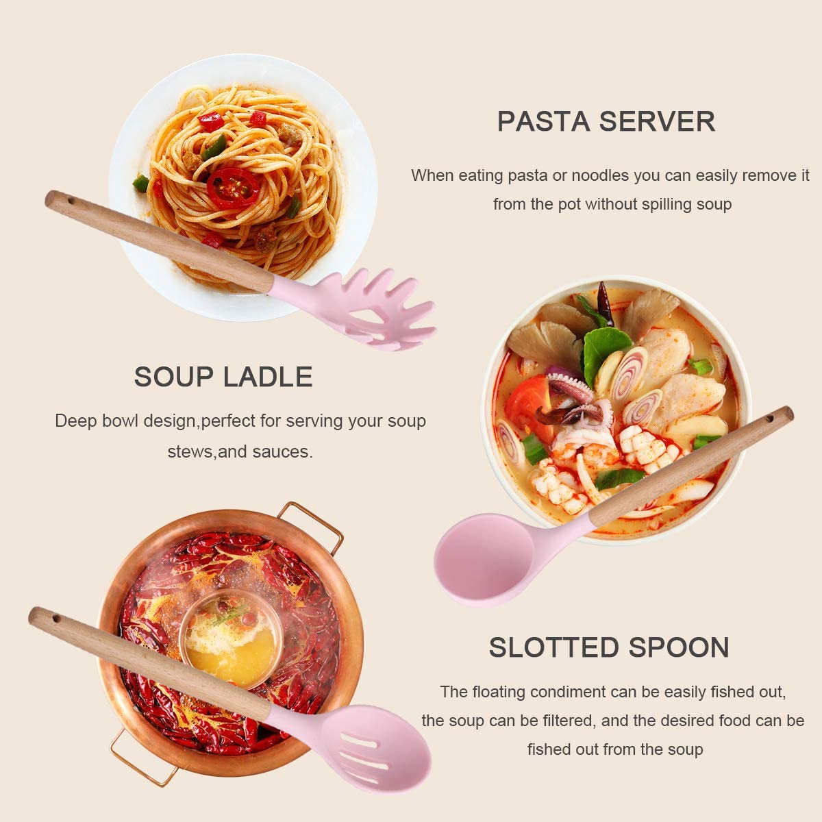 12 PC Pink Silicone Utensil Set With Storage Box