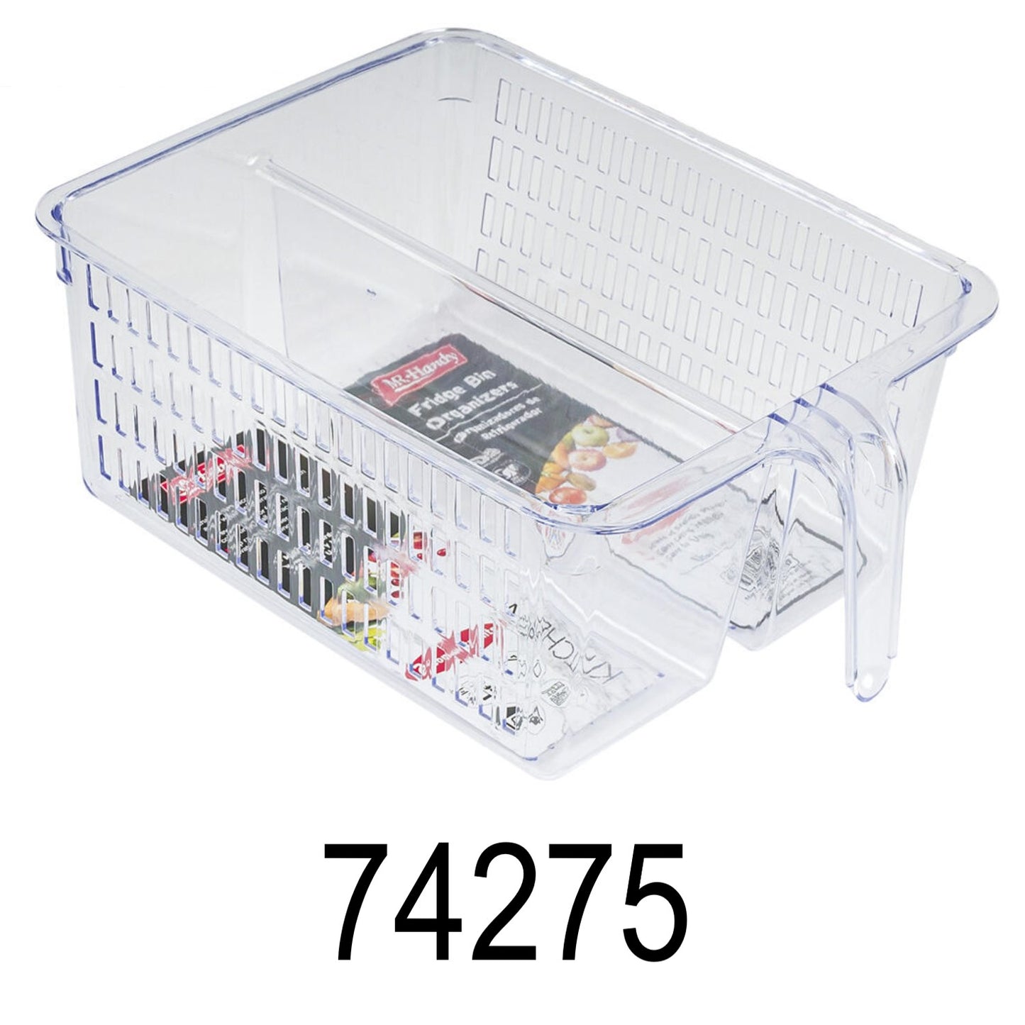 2 Section Fridge Bin Organizers With Handle