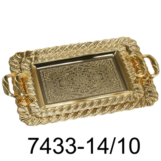 14" Single Small Luxurious Vintage Royal Gold Serving Tray