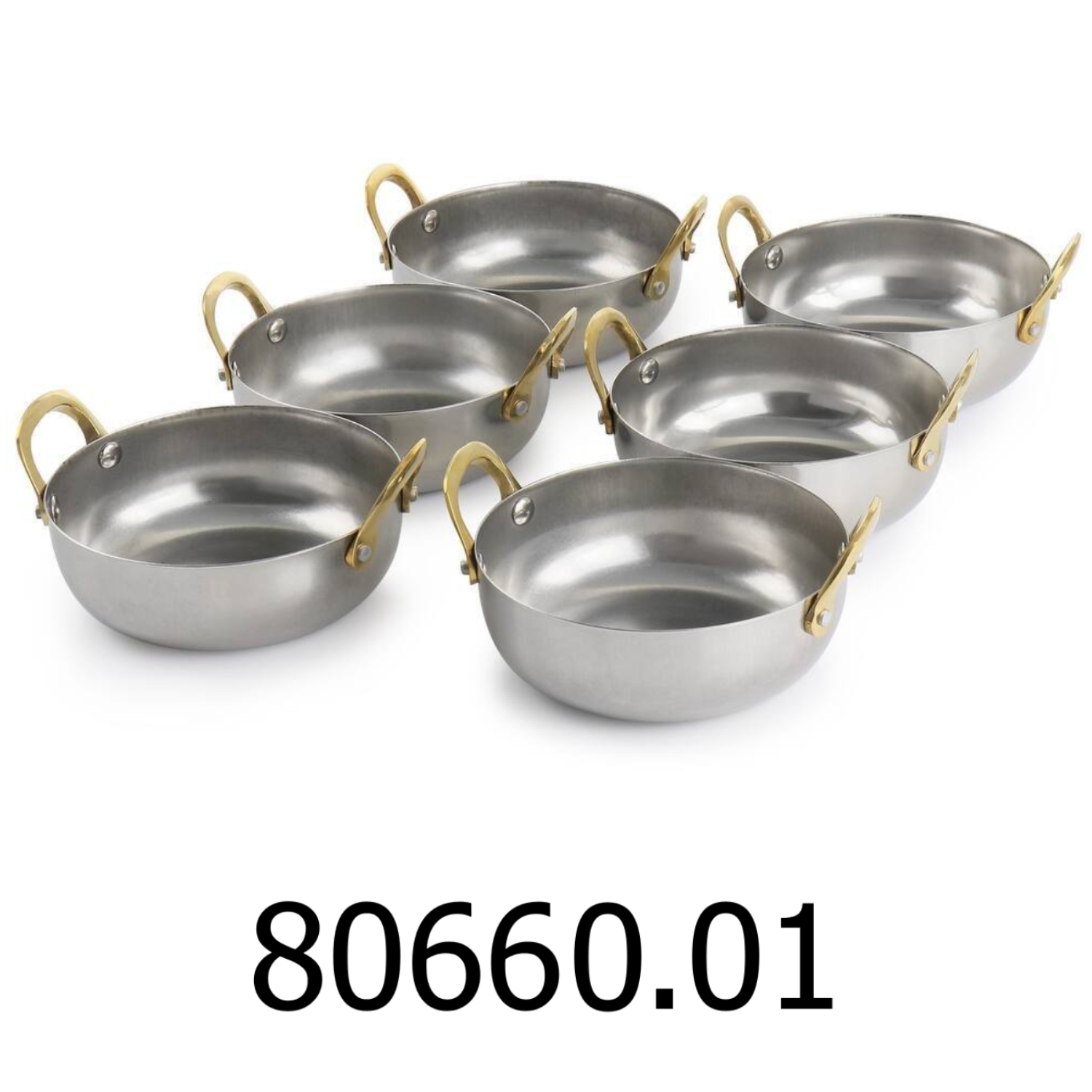 Rounded Aluminum Pan with Brass Handles