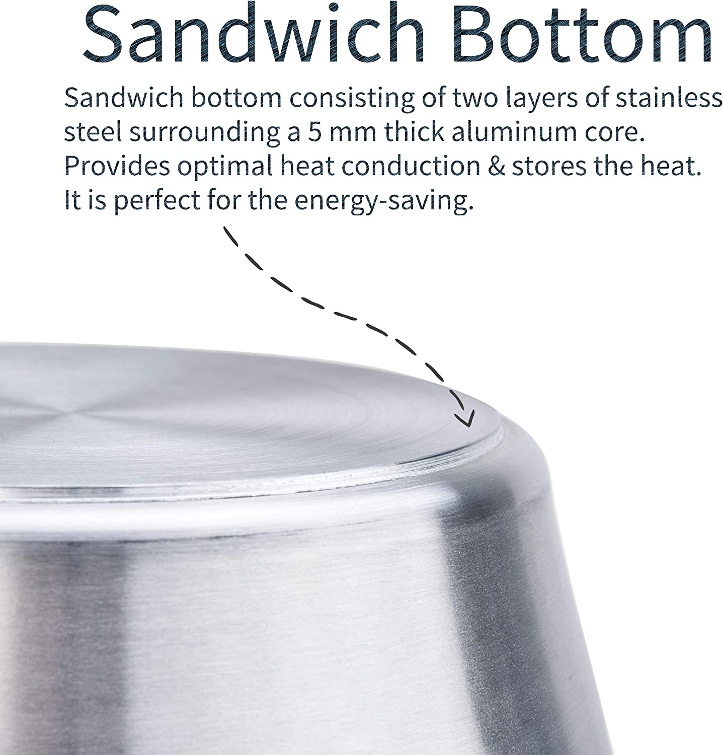 63cm Stainless Steel Cazo With Sandwich Bottom