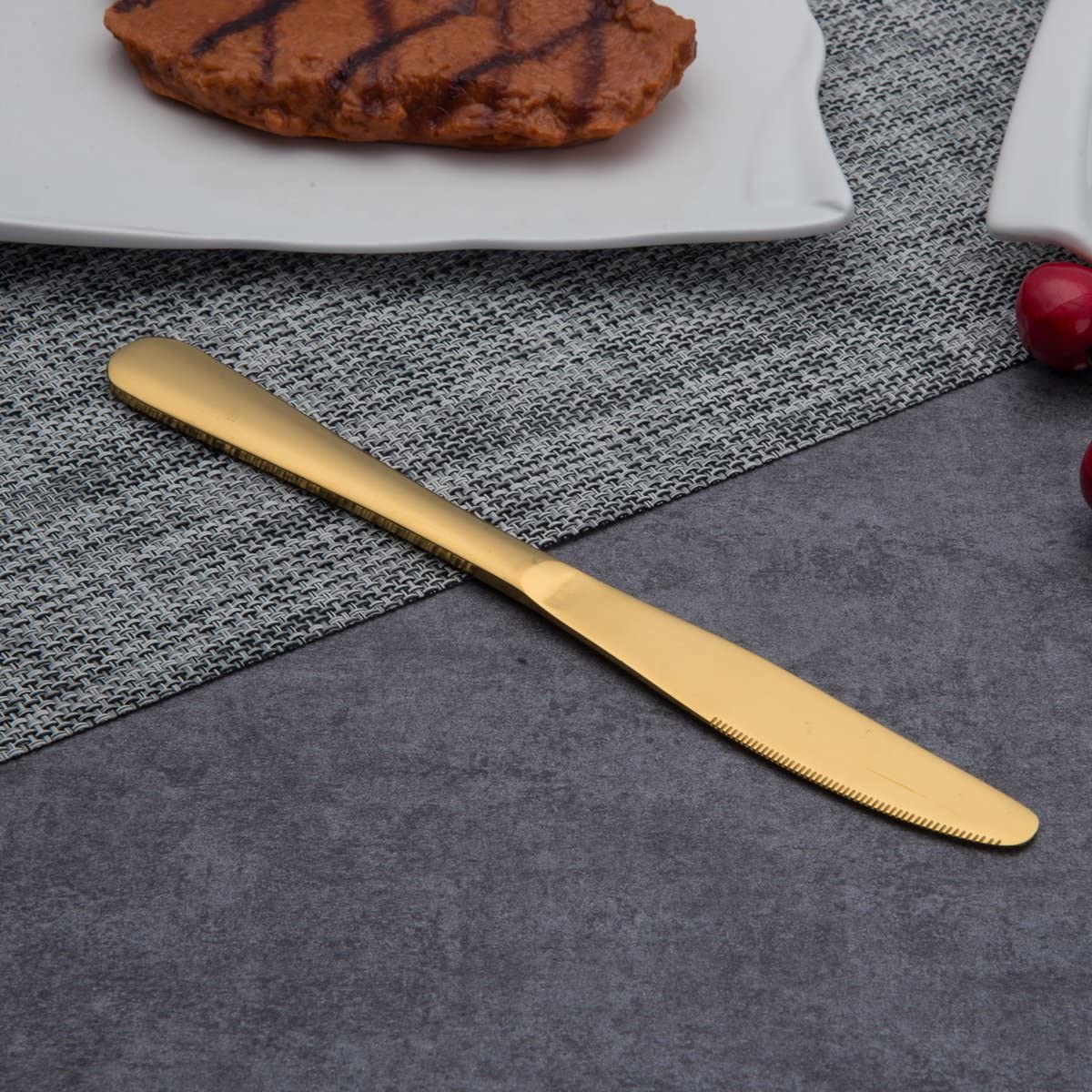 24 PC Classic Stainless Steel Gold Cutlery Set