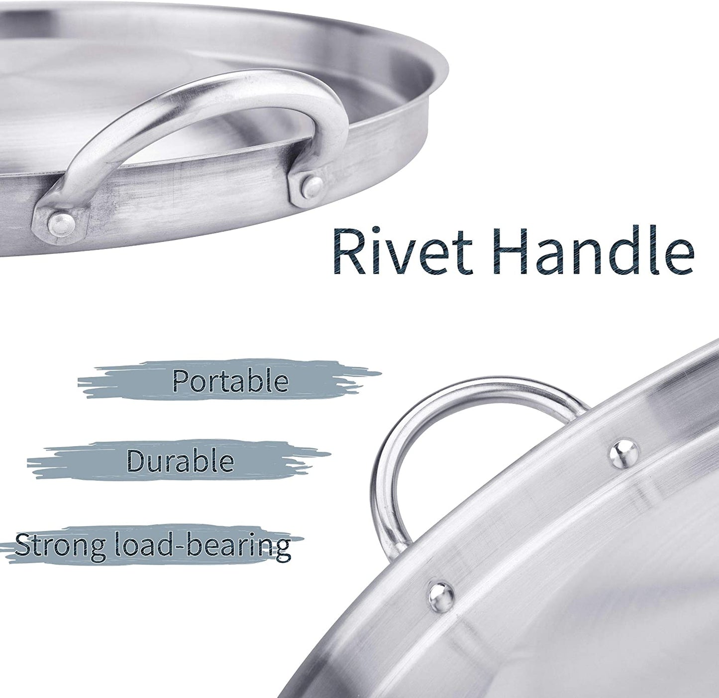 54cm Heavy Duty Stainless Steel Convex Comal