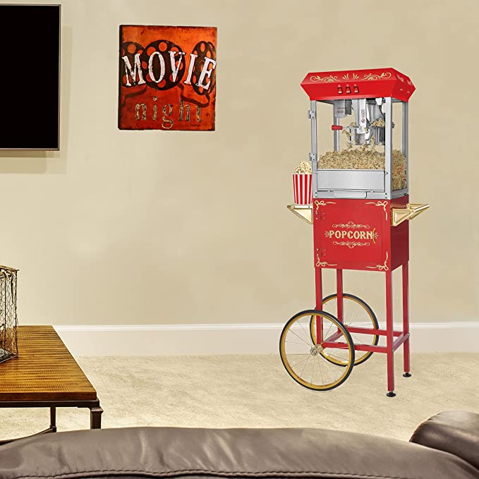 8 Oz Red Foundation Popcorn Popper Machine Cart