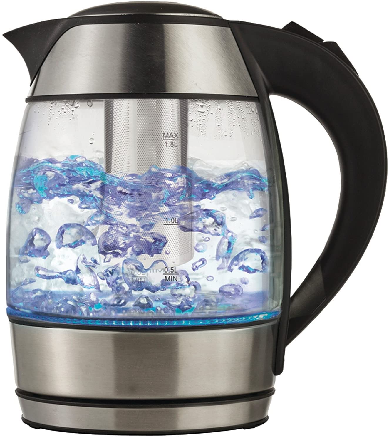 60oz / 1.8L Brentwood Electric Glass Kettle with Tea Infuser