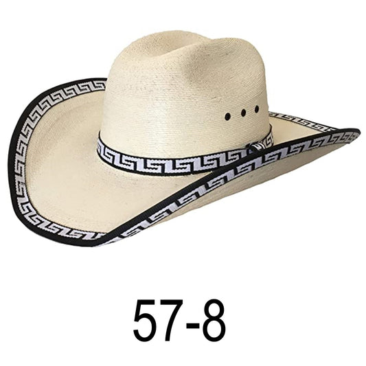 Black Authentic Sahuayo Region Mexico Palm Moreno Straw Safari Cowboy Sun Hat