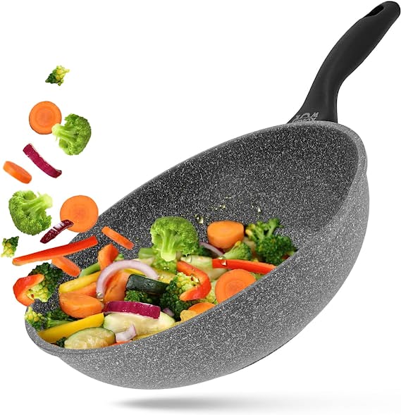 34cm Marble Stone Coating Wok Pan