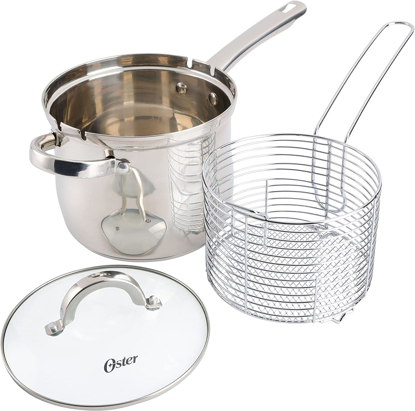 4 PC Stainless Steel Deep Fryer With Basket