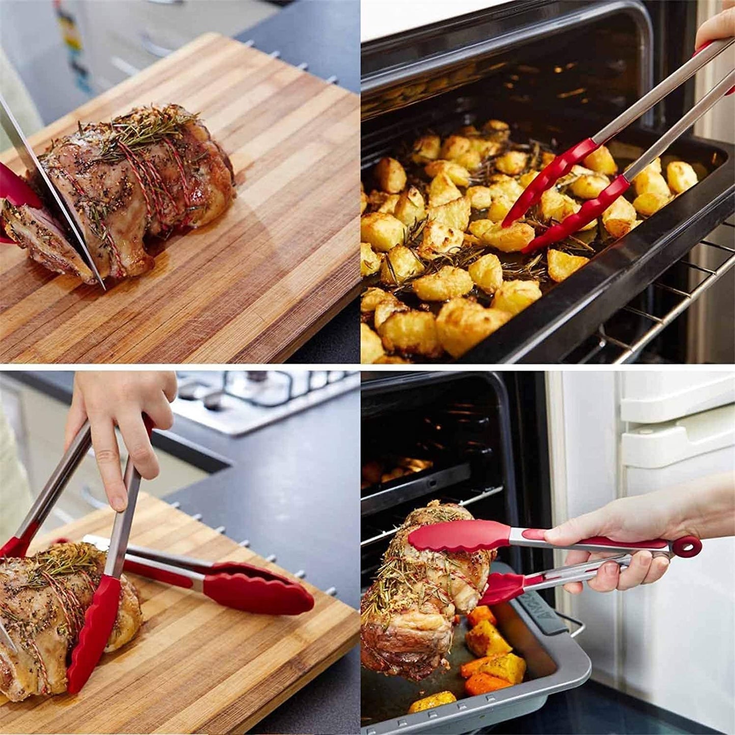 13" Red Tongs with Silicone Handle