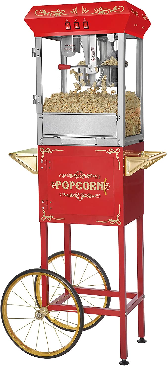 4 Oz Red Foundation Popcorn Popper Machine Cart