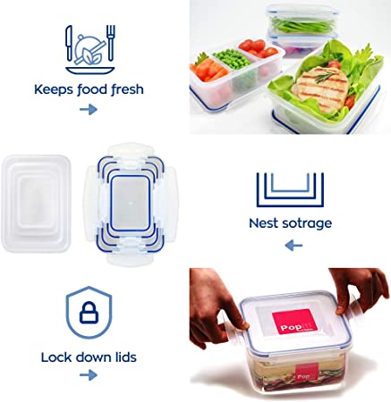 10 PC Plastic Round Food Storage Set-Green