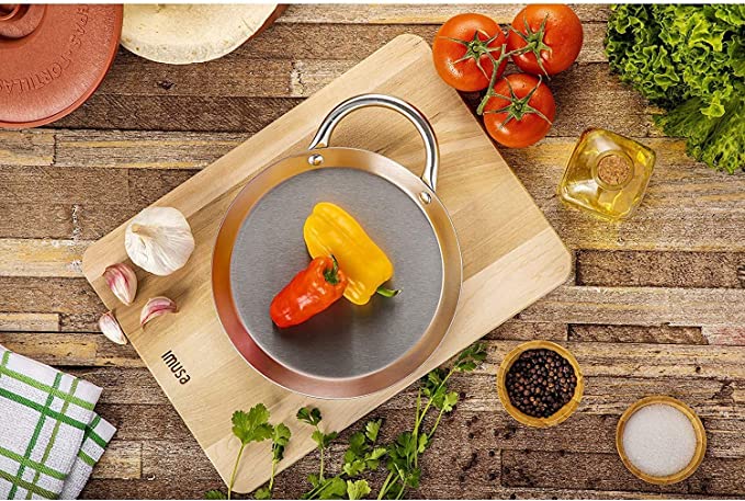 8.5" Round Stainless Steel Fry Pan Comal