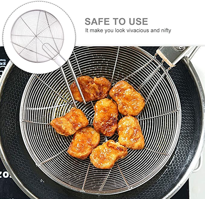 28cm Wooden Handle Big Mesh Soup Skimmer