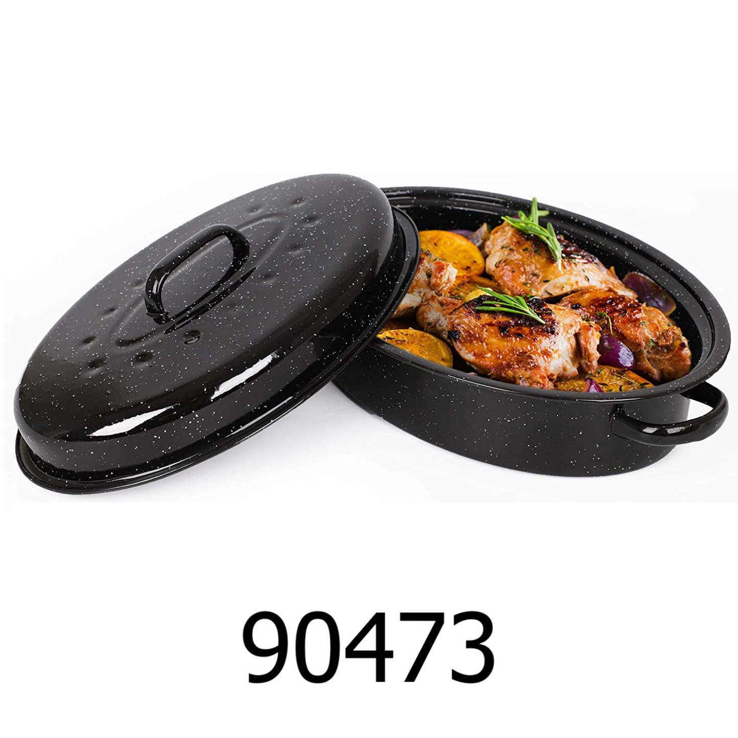 Black Enamel Turkey Roaster