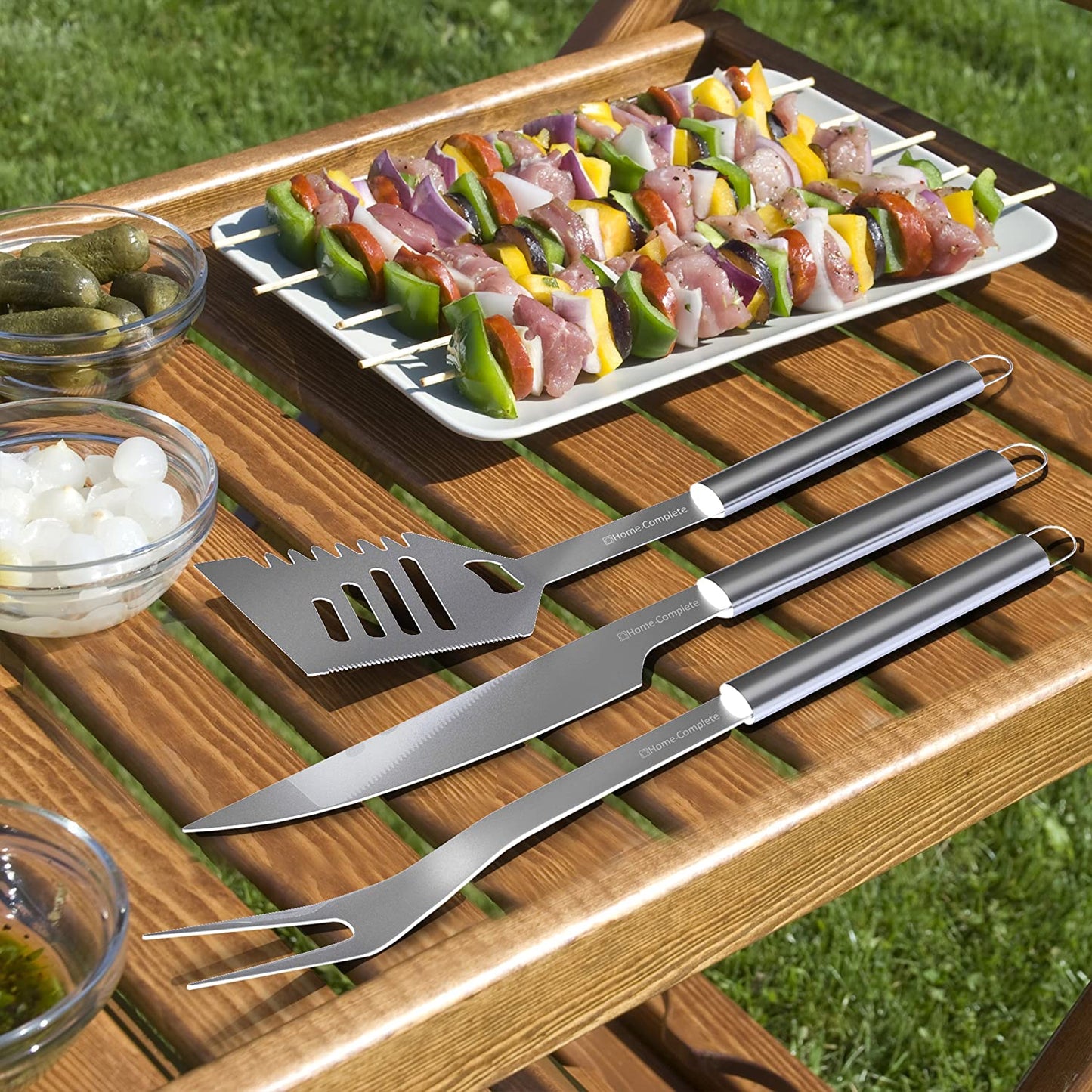 6 PC Stainless Steel Cooking Utensils Set - BBQ Grill Accessories with Aluminum Case