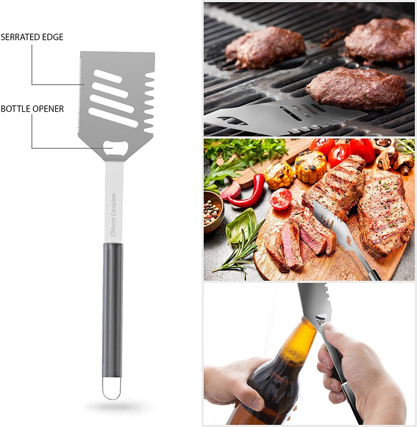 6 PC Stainless Steel Cooking Utensils Set - BBQ Grill Accessories with Aluminum Case