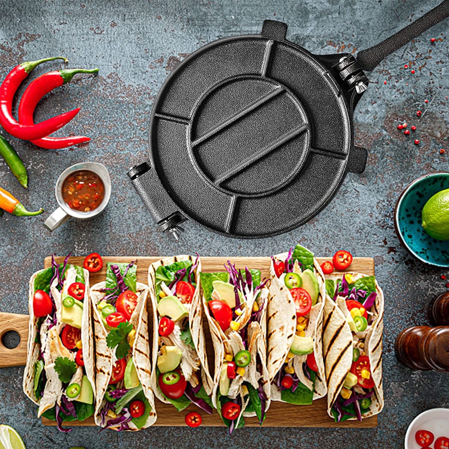 18cm Cast Iron Heavy Duty Tortilla Press