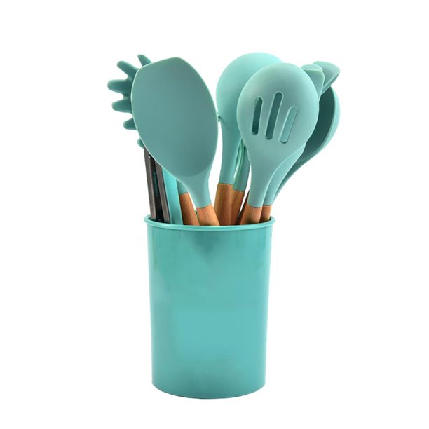 12 PC Green Silicone Utensil Set With Storage Box