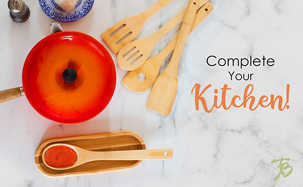 5 PC Bamboo Kitchen Utensil Set