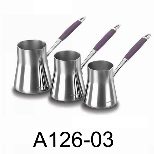 3 PC Kork Stainless Steel Coffee Pot Set