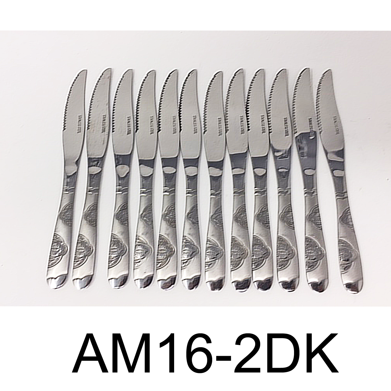 12 PC Wavy Cloud Design Stainless Steel Silver Dinner Knife – R