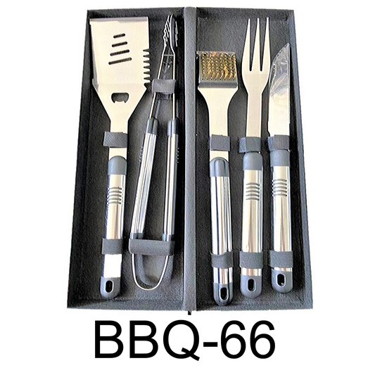 6 PC Stainless Steel Cooking Utensils Set - BBQ Grill Accessories with Aluminum Case