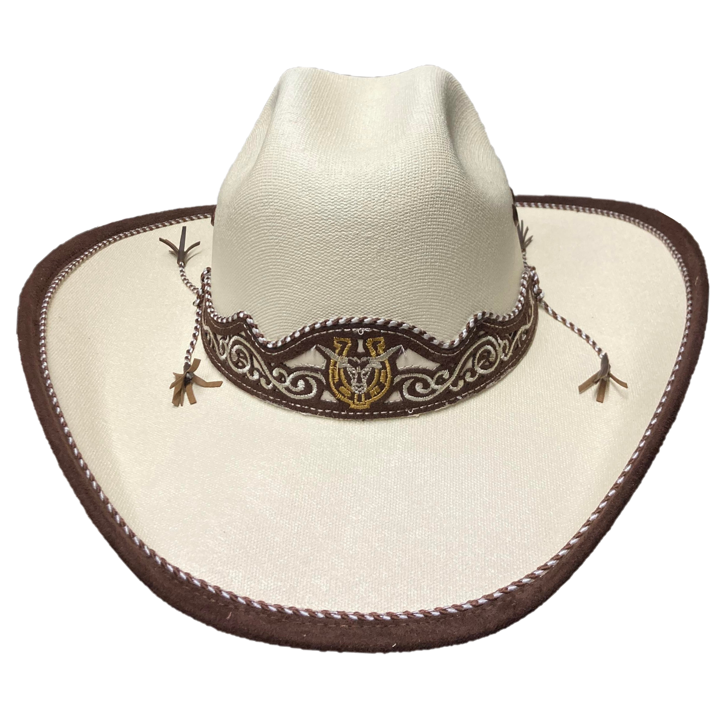 Brown Buffalo Print Authentic Sahuayo Region Mexico Palm Moreno Straw Safari Cowboy Sun Hat