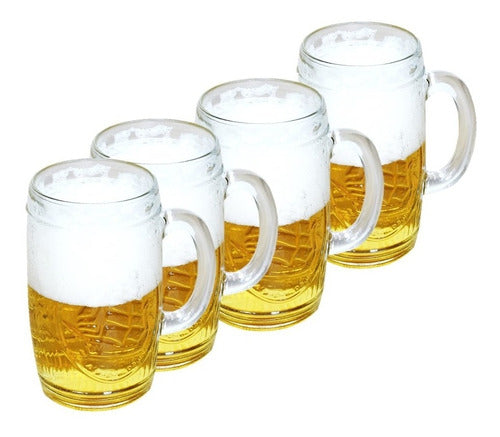 6 PC 10.5 Oz Cristar Jarro Cervecero Glasses