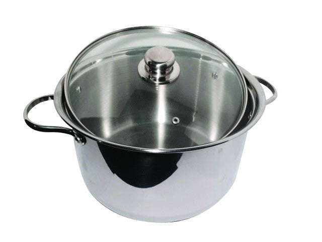 20 QT Stainless Steel 18/10 Induction Pot With Glass Lid