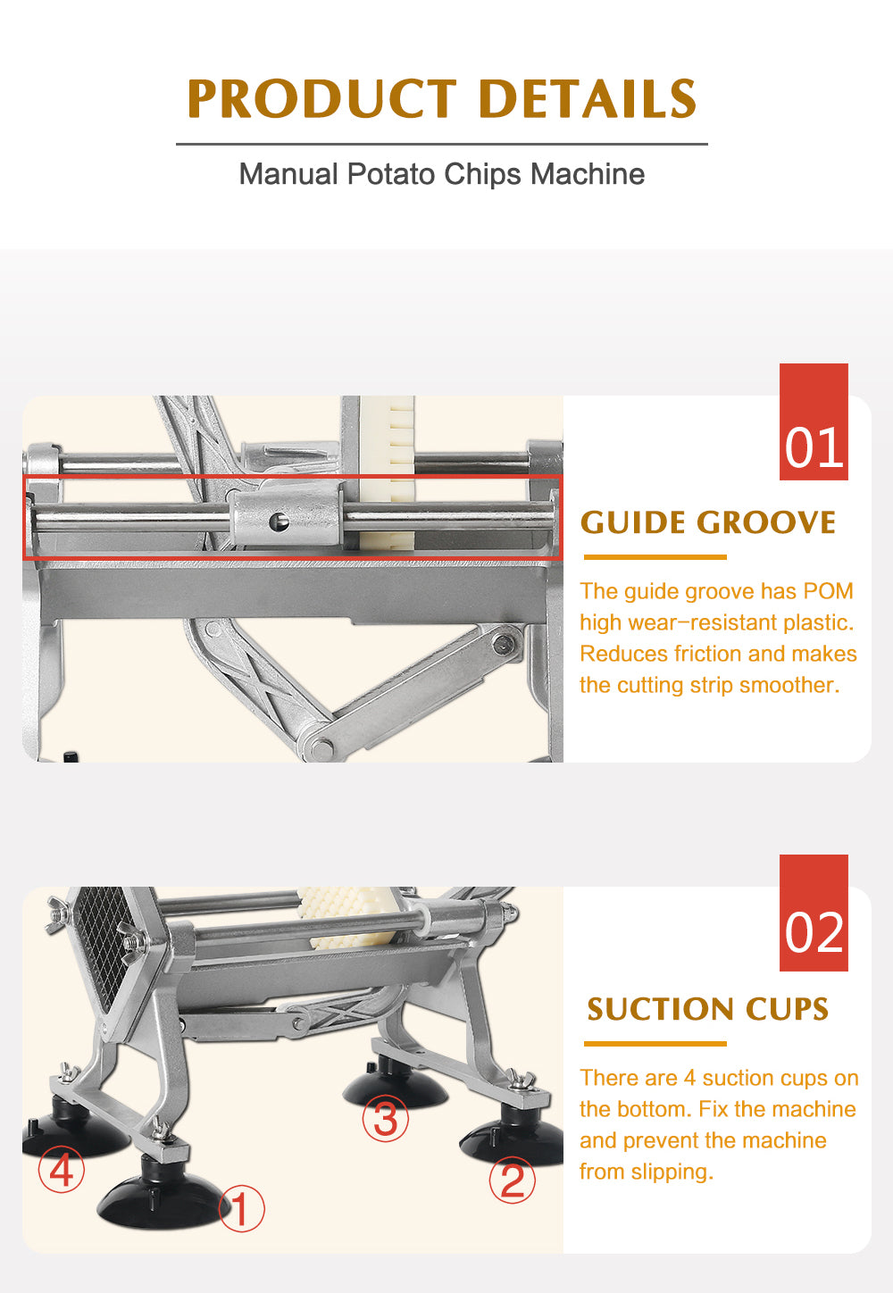 Silver Manual Potato Chips, French Fries Cutter