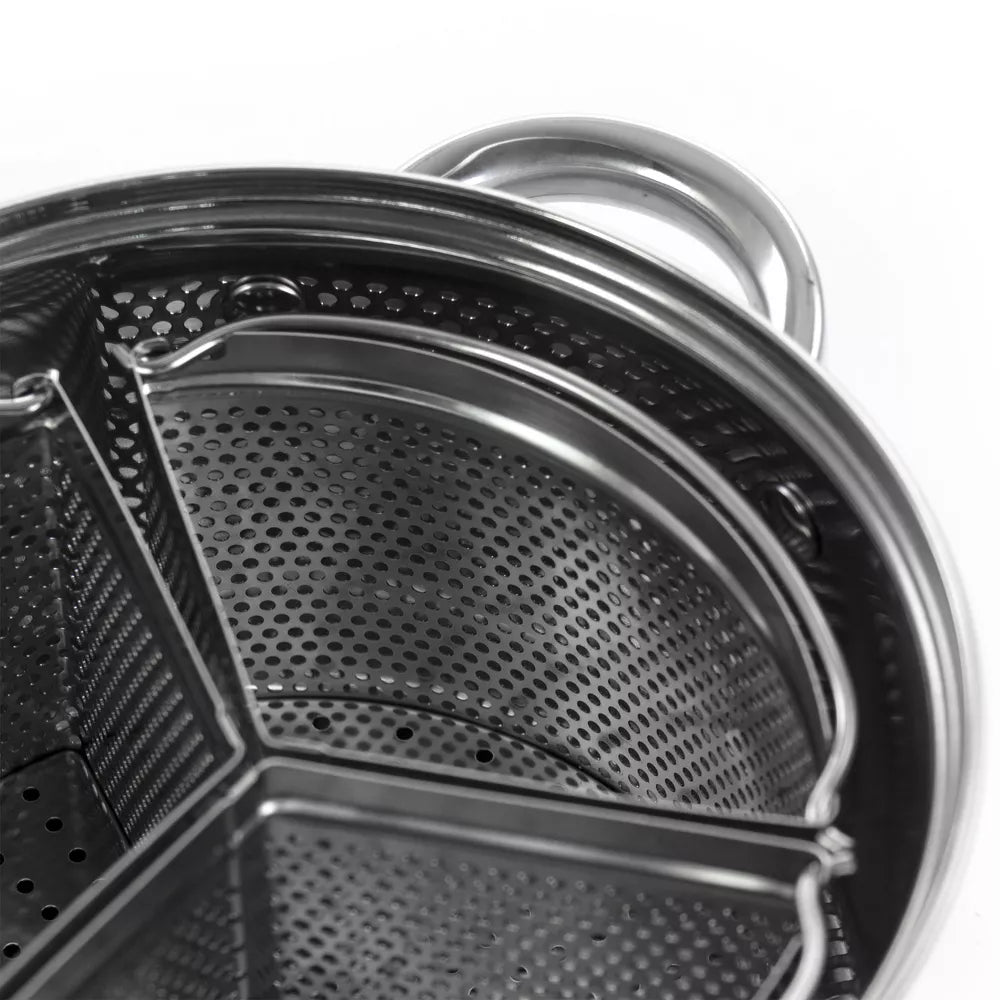 5 QT Oster Stainless Steel Dutch Oven with 3-Section Dividers