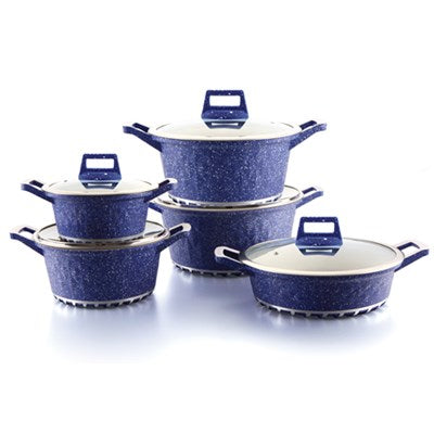 10 PC Purple Aluminum Die Casting Casserole Set