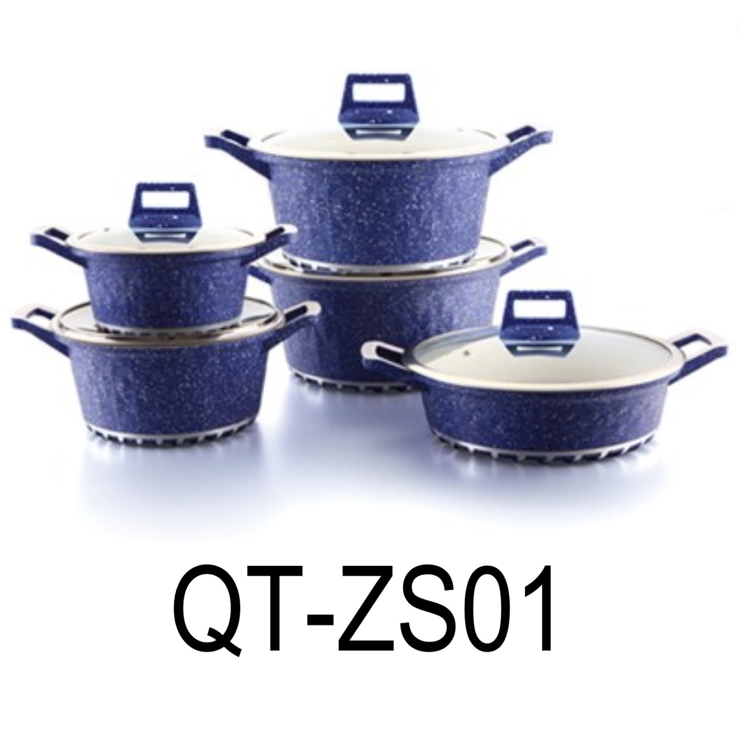 10 PC Purple Aluminum Die Casting Casserole Set