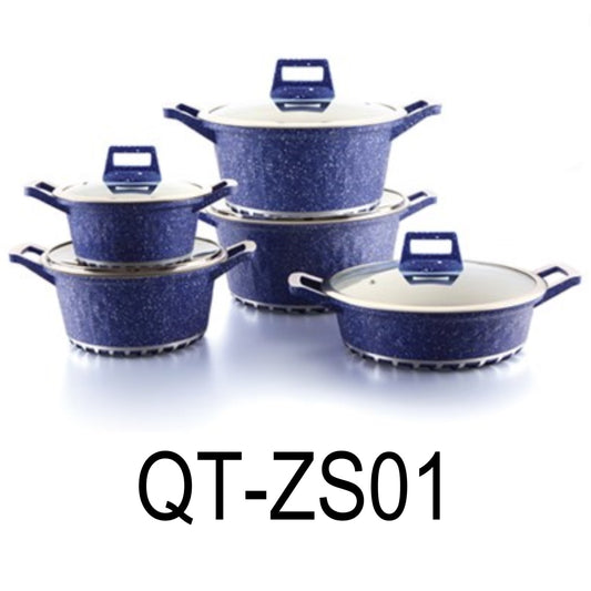 10 PC Purple Aluminum Die Casting Casserole Set