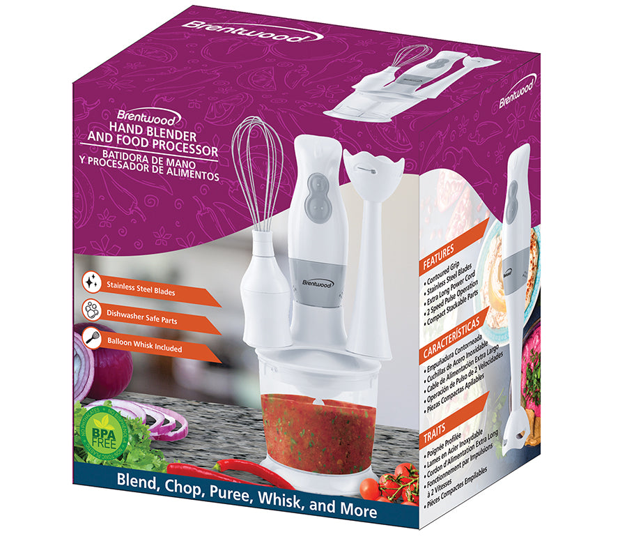 2 Speed Hand Blender and Food Processor with Balloon Whisk