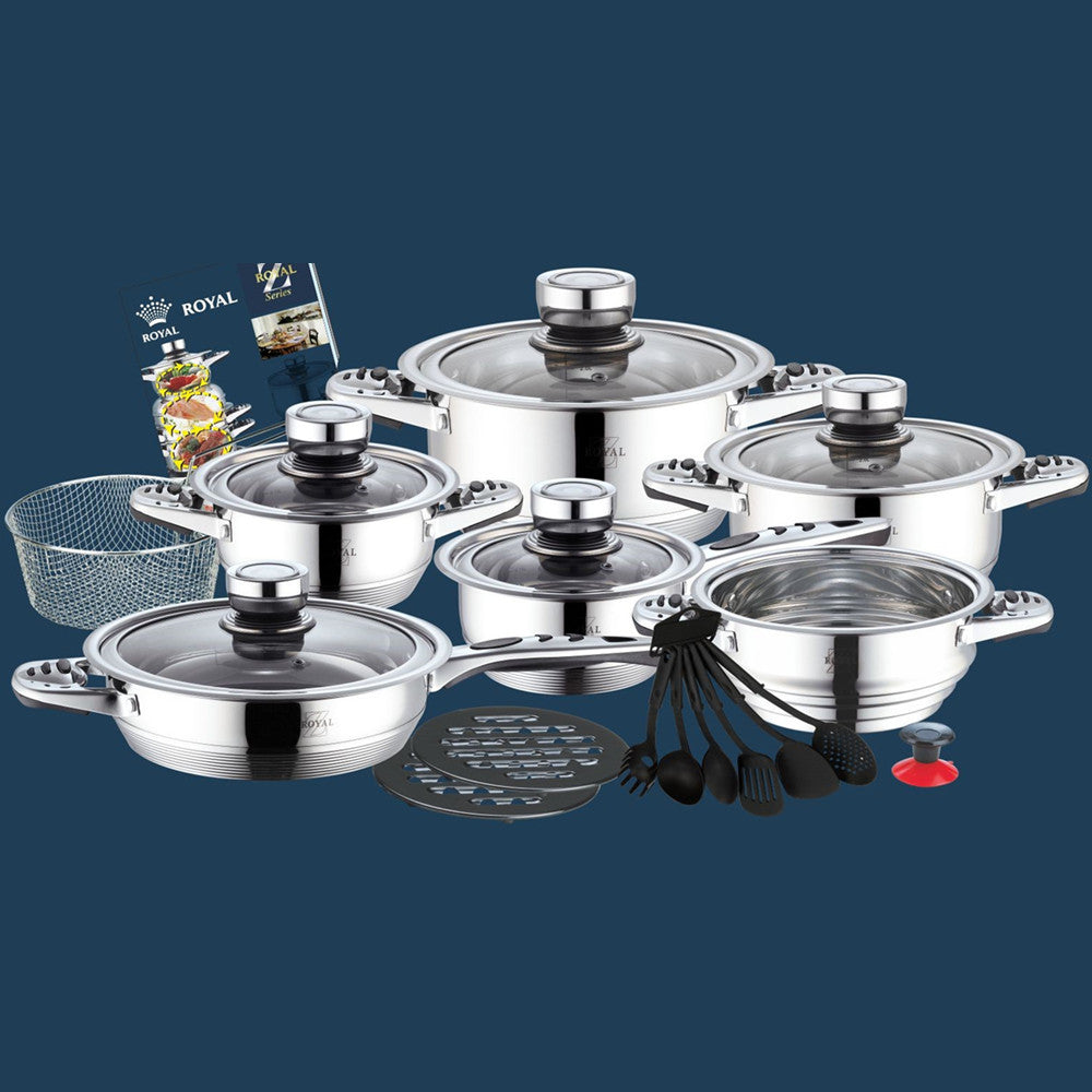 23 PC Stainless Steel Royal Cookware Set